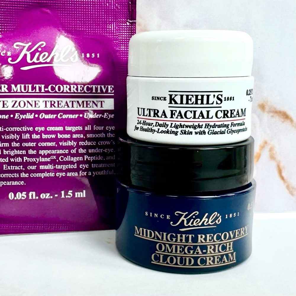 Kiehl's Midnight Recovery Omega-Rich Cloud Cream & Ultra Facial Moisturizer Lot